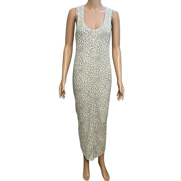 Z Supply Luna Hacci Knit Maxi Tank Dress Small Spotted Animal Print Ribbed Cozy - Picture 1 of 8
